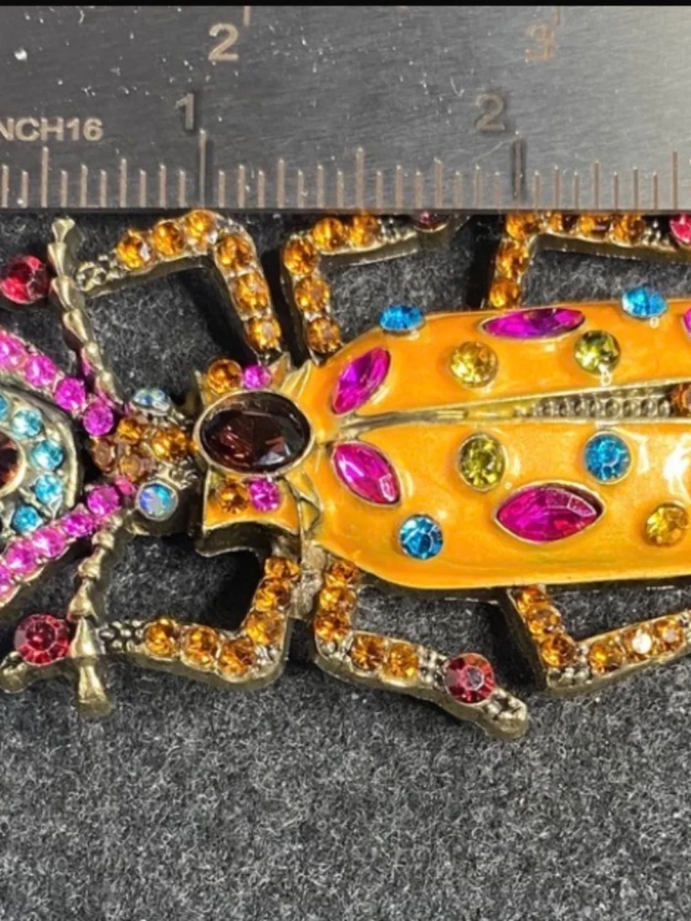 Large Scarab Beetle Brooch Bling #831
